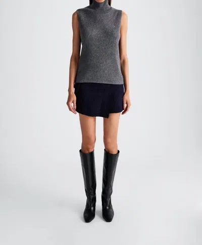 In/one Nola Cashmere Sleeveless Turtleneck In Thunder In Grey