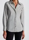 In/one Winnie Button Front Shirt In Silver Birch In Grey