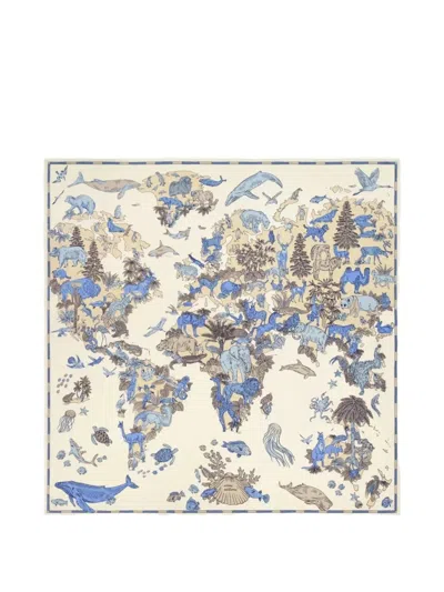Inoui Editions Animal-print Square Scarf In Multi