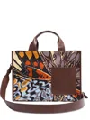 Inoui Editions Butterfly Print Pocket Satchel In Brown