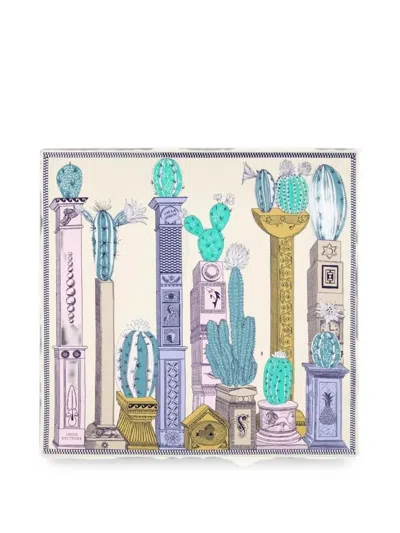 Inoui Editions Cactus-print Square Scarf In Multi