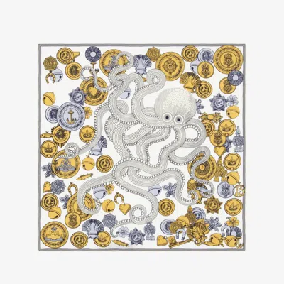 Inoui Editions Carre 65 Octopus Square Scarf In White In Multi