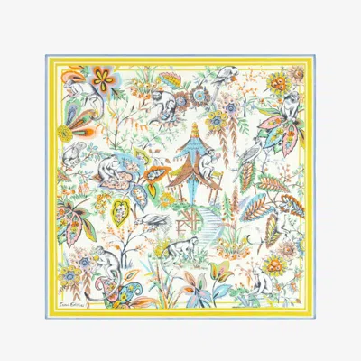 Inoui Editions Carre 70 Pagode Square Scarf In Green In Multi