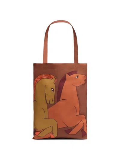 Inoui Editions Cavale Graphic-print Tote Bag In Brown