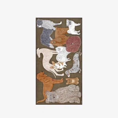 Inoui Editions Cotton Toutou Scarf In Grey/gris In Brown