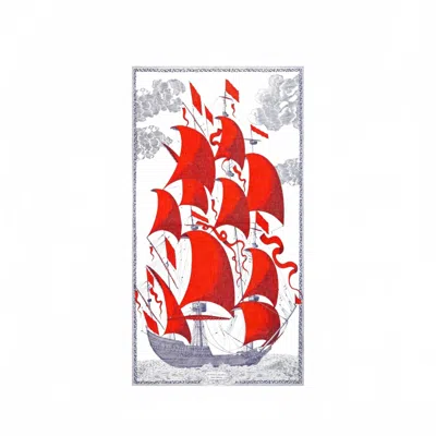 Inoui Editions Des Rives Et Des Reves Scarf In Red/rouge In Gray
