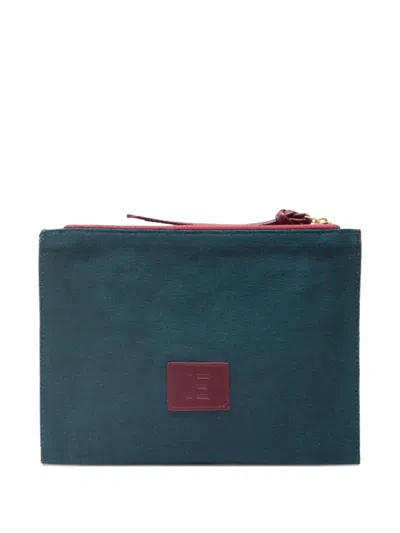 Inoui Editions Dog Floral Clutch Bag In Green