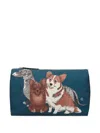 Inoui Editions Dog-print Clutch Bag In Blue