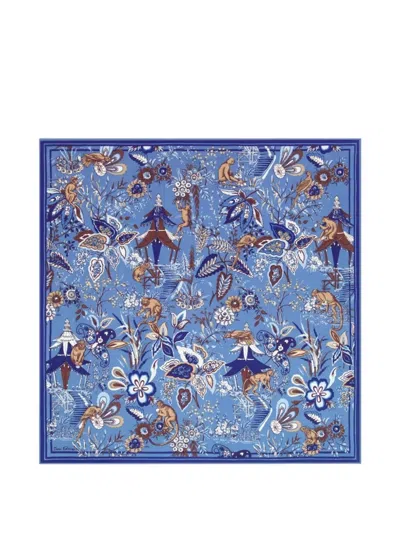 Inoui Editions Graphic-print Square Scarf In Blue