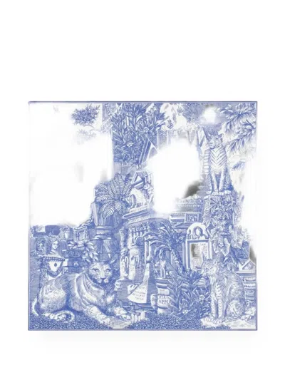 Inoui Editions Graphic-print Square Scarf In Blue