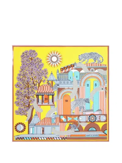 Inoui Editions Graphic-print Square Scarf In Yellow