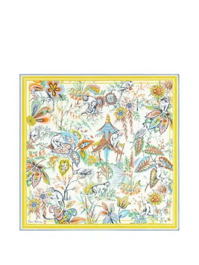 Inoui Editions Graphic-print Square Scarf In Yellow
