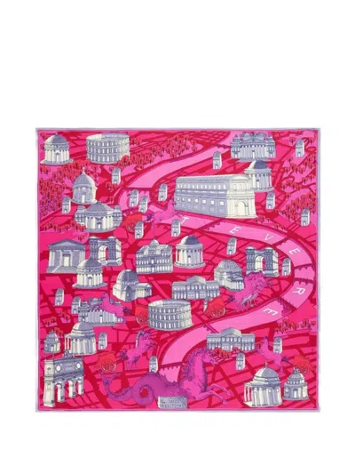 Inoui Editions Inoui Architecture-print Scarf In Pink