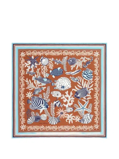 Inoui Editions Inoui Square Sea-print Scarf In Multi
