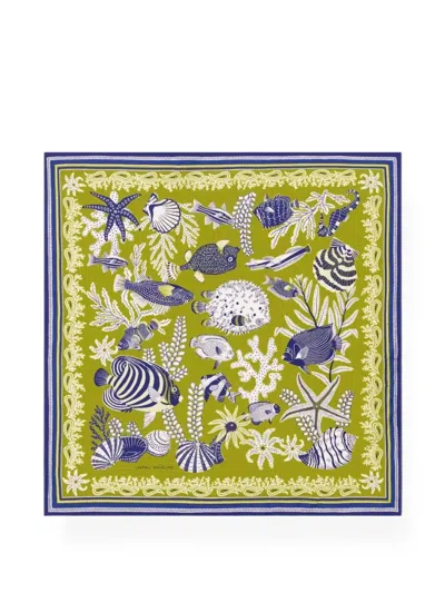 Inoui Editions Marine-print Silk Scarf In Multi