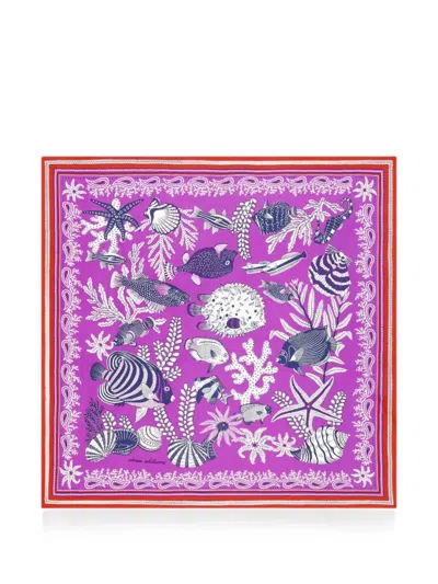 Inoui Editions Marine-print Silk Scarf In Multi