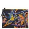 Inoui Editions Parrot Tropical Print Pouch In Black