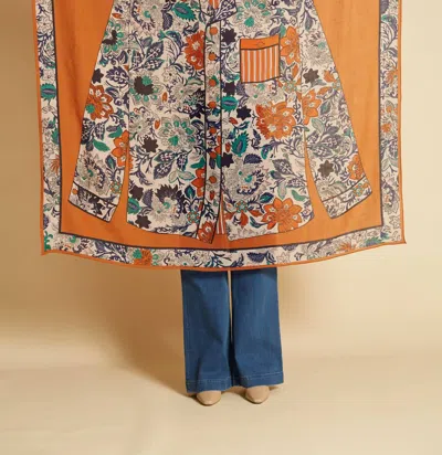 Inoui Editions Percy Oversized Scarf In Orange