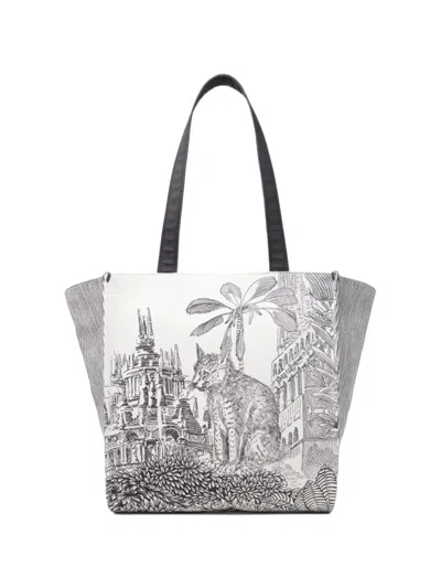 Inoui Editions Piranesi Graphic-print Tote Bag In Silver