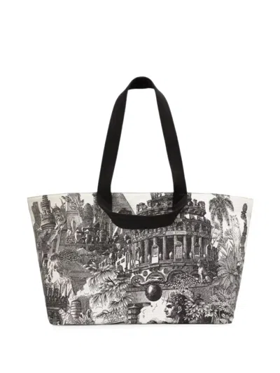 Inoui Editions Piranesi Illustration Tote Bag In Gray