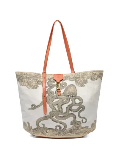 Inoui Editions Poseidon Graphic-print Tote Bag In Neutral