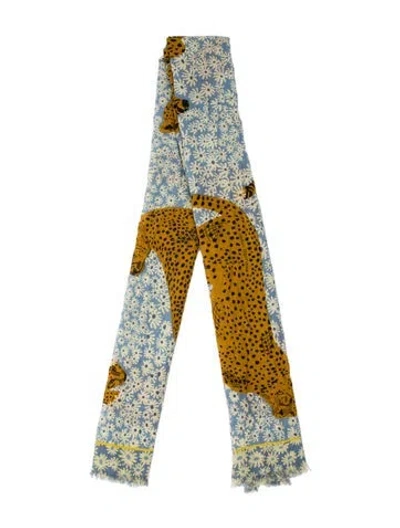 Pre-owned Inoui Editions Printed Scarf In Blue