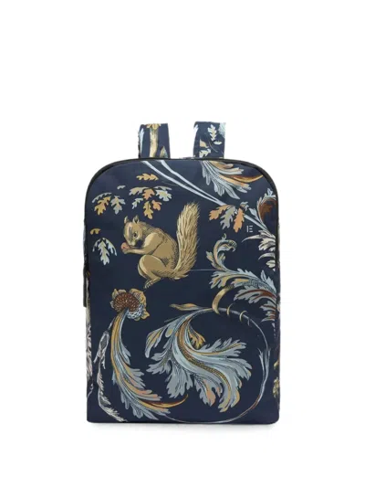 Inoui Editions Rococo Print Packable Backpack Bag In Blue