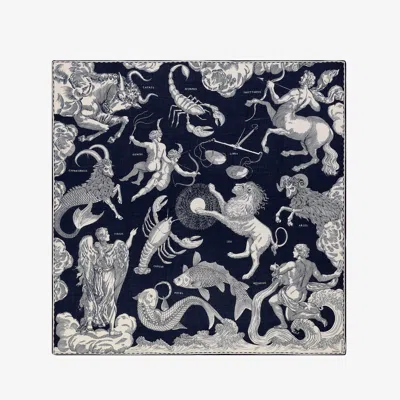 Inoui Editions Scarf 130 - Silk Modal In Astrologie Dark Blue