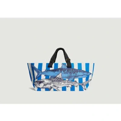 Inoui Editions Shark Tote Bag In Blue