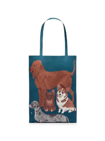 Inoui Editions Tou Tou Dog-print Tote Bag In Blue