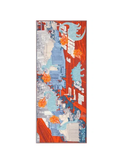 Inoui Editions Vegas Dinosaur-print Scarf In Transparent