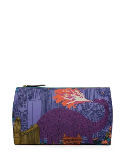 Inoui Editions Vegas Graphic-print Make-up Bag In Purple