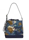 Inoui Editions Women's Bucket Bag In Fontainebleau/ Navy In Multi