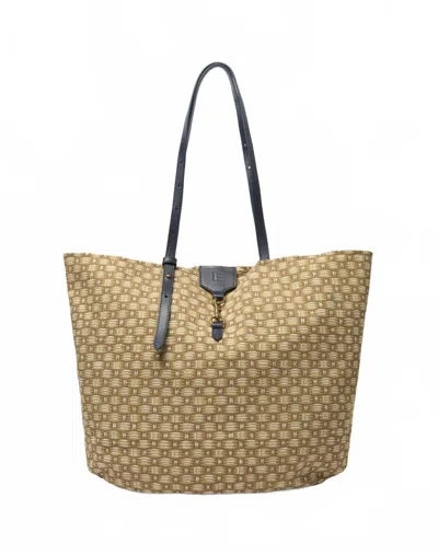 Inoui Editions Women's Canvas Shopping Bag In Cannage Natural In Brown