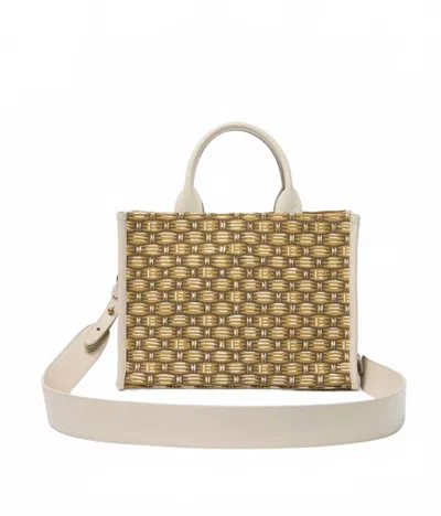 Inoui Editions Women's Caprice Bag In Cannage Khaki In Gold