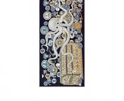 Inoui Editions Women's Octopus Scarf In Navy In Yellow