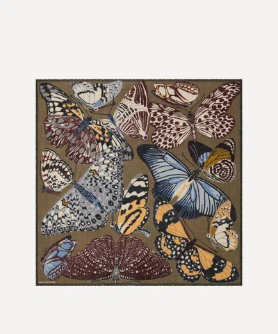 Inoui Editions Women's Papillons Wool Scarf In Khaki