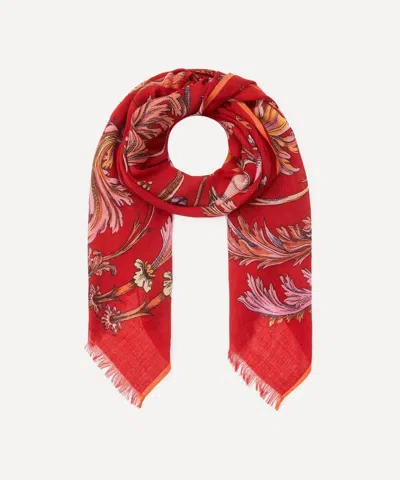 Inoui Editions Women's Rococo Print Wool Scarf In Red