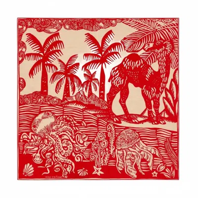 Inoui Editions Women's Square Carre Duffy Scarf In Red