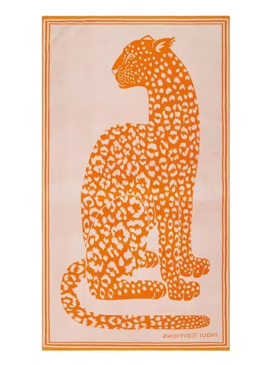 Inouitoosh Leopard Print Beach Towel In Orange