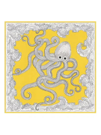 Inouitoosh Octopus Print Scarf In Yellow