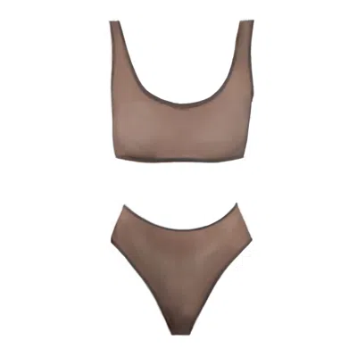 Inpalette Lingerie Women's Grey Lolita Tulle Lingerie Set Aluminum