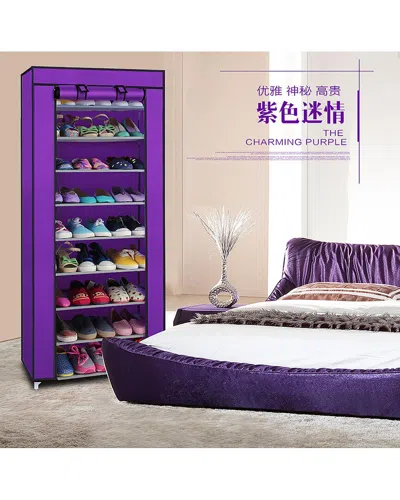 Inq Products 10-layer 9-grid Shoe Rack In Purple