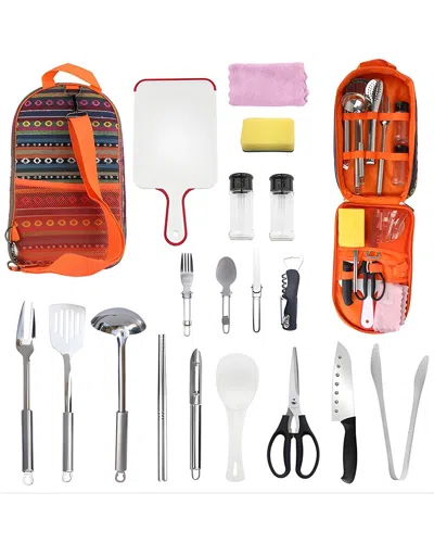 Inq Products 19pc Camping Utensil Set In Orange
