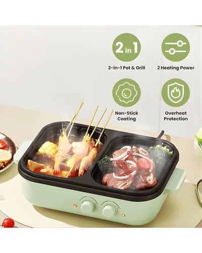 Inq Products 2-in-1 Electric Hot Pot & Grill In Green