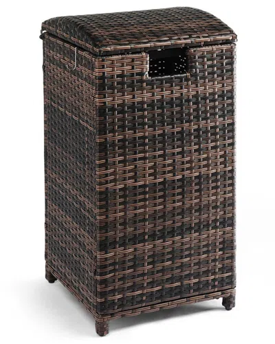Inq Products 33-gal Wicker Patio Trash Bin In Brown