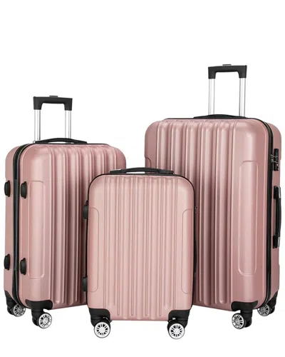 Inq Products 3pc Large Capacity Luggage Set In Pink