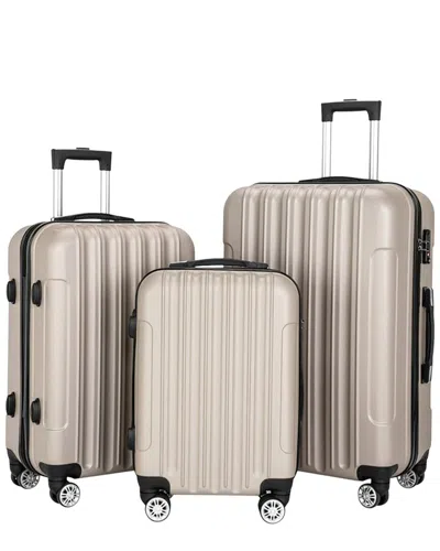 Inq Products 3pc Large Capacity Luggage Set In Brown