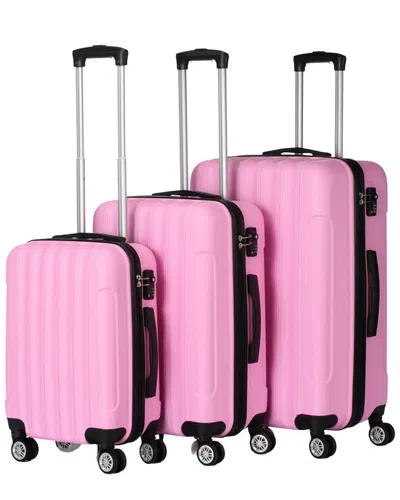 Inq Products 3pc Large Capacity Suitcase Set In Pink