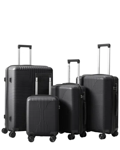 Inq Products 4pc Trolley Case Set With Non-tsa Customs Lock In Black